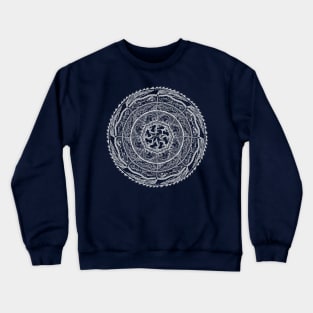 Salish Sea Mandala -dark blue background Crewneck Sweatshirt